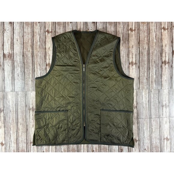 Barbour Polarquilt Waistcoat Zip in Jacket sz XL color Olive Green - Picture 1 of 7